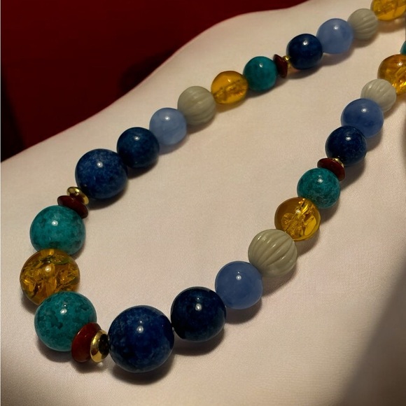 🛍️3 for $25🛍️ Liz Claiborne Gold Tone Colorful Acrylic Beaded Necklace 24” - Picture 6 of 6